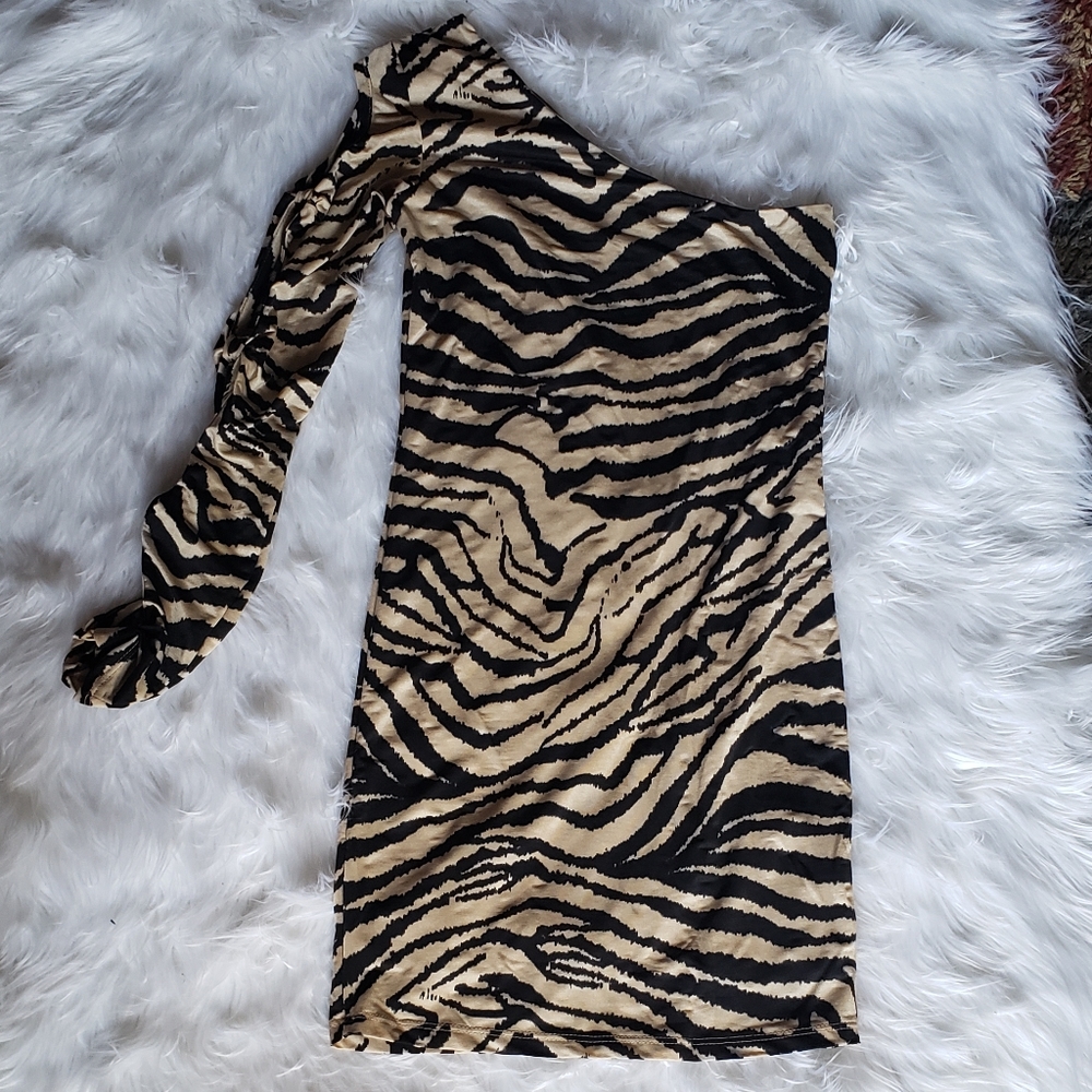 Animal print dress.